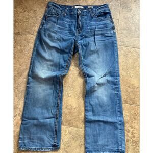 BKE DEREK Relaxed Fit Bootcut Cotton Low Rise Denim Jeans, Men's size 38R